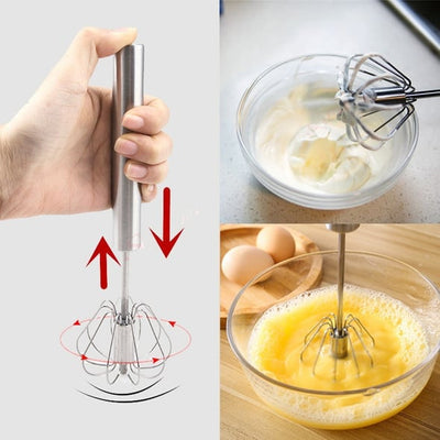 Stainless Steel Semi-Automatic Whisk – Whip Smarter, Not Harder - 50% OFF