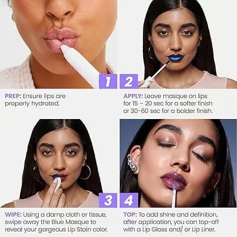 TintSmart Lip Stain Masque - 24-Hour Lip Color Natural Finish, Zero Touch-Ups - 1+1 FREE