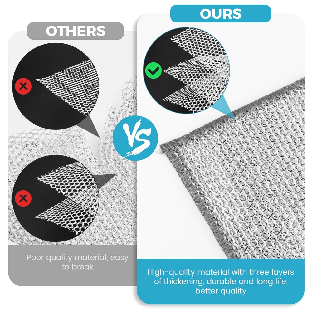 10 pcs ScrubSmart 3-Layer Metal Dish Cloths – Heavy-Duty Cleaning Without the Scratches - 50% OFF