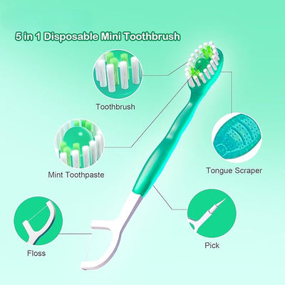 FreshMate 5-in-1 Disposable Toothbrush Set – Clean Teeth Anywhere, Anytime - 50% OFF