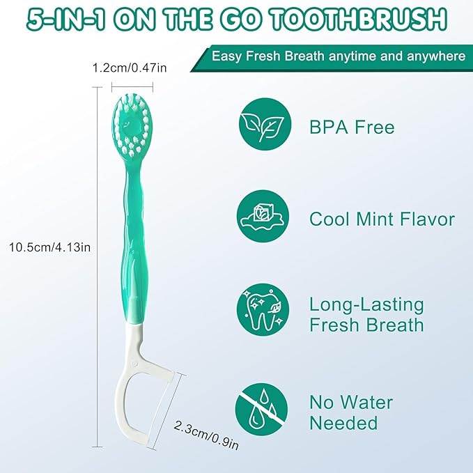 FreshMate 5-in-1 Disposable Toothbrush Set – Clean Teeth Anywhere, Anytime - 50% OFF