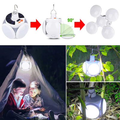2-in-1 Foldable Solar Camping Light – Brighten Every Adventure, Rain or Shine - 50% OFF