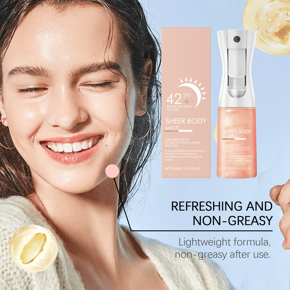 SunMist Glow Body Shield SPF 42 – Sheer Protection, Radiant Finish - 50% OFF