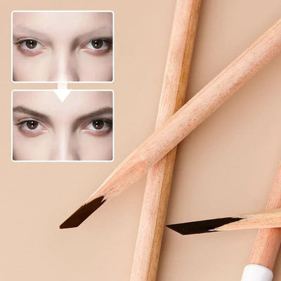Wooden Eyebrow Pencil – Natural Finish Easy Application - 1+1 FREE