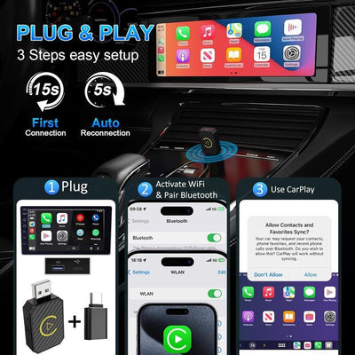 WirelessDrive Connect – Effortless CarPlay & Android Auto - 60% OFF