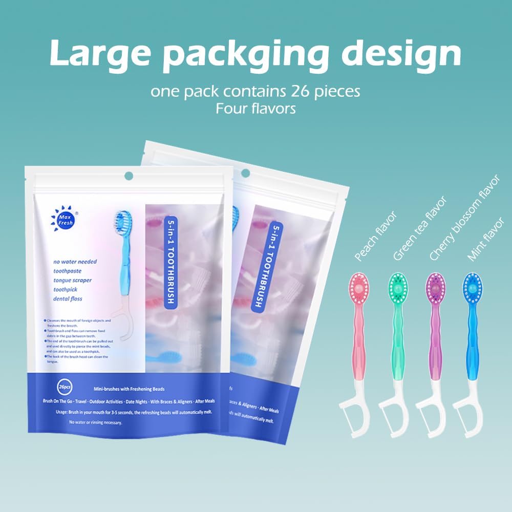 FreshMate 5-in-1 Disposable Toothbrush Set – Clean Teeth Anywhere, Anytime - 50% OFF