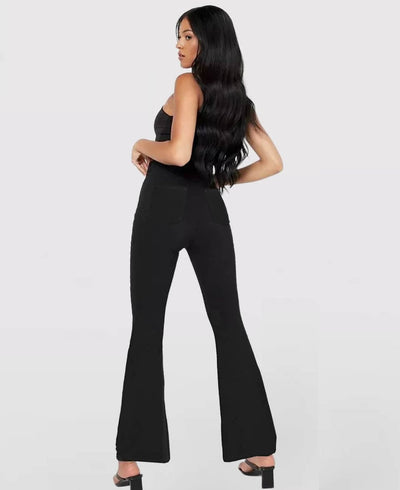CurveFlex High-Waisted Crossover Jeans – Ultra-Stretch Denim with Adjustable Waistband - 50% OFF
