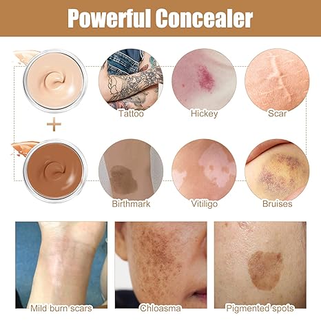 InkFade Veil Tattoo Concealer Makeup Cream - Full-Coverage, Waterproof, and Natural Finish - 50% OFF