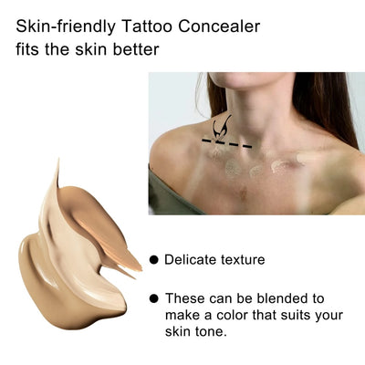 InkFade Veil Tattoo Concealer Makeup Cream - Full-Coverage, Waterproof, and Natural Finish - 50% OFF