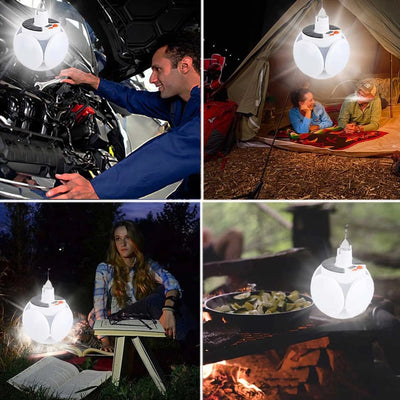 2-in-1 Foldable Solar Camping Light – Brighten Every Adventure, Rain or Shine - 50% OFF