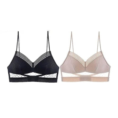 Low Back Wireless Lifting Lace Bra – Effortless Lift, Invisible Confidence - 1+1 Free