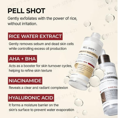 Peel Shot Glow Rice Ampoule Duo - Brightening, Exfoliating & Moisturizing Serum Set - 50% OFF