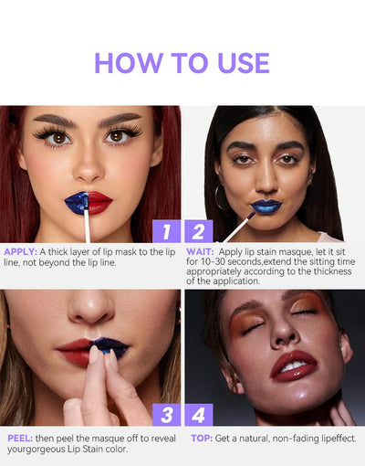 TintSmart Lip Stain Masque - 24-Hour Lip Color Natural Finish, Zero Touch-Ups - 1+1 FREE