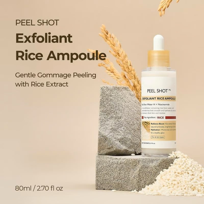 Peel Shot Glow Rice Ampoule Duo - Brightening, Exfoliating & Moisturizing Serum Set - 50% OFF