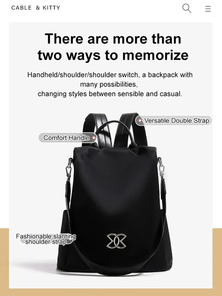 SecureStyle Anti-Theft Large Capacity Backpack – Multi-Way Wear with Hidden Zipper & Spacious Interior - 50% OFF