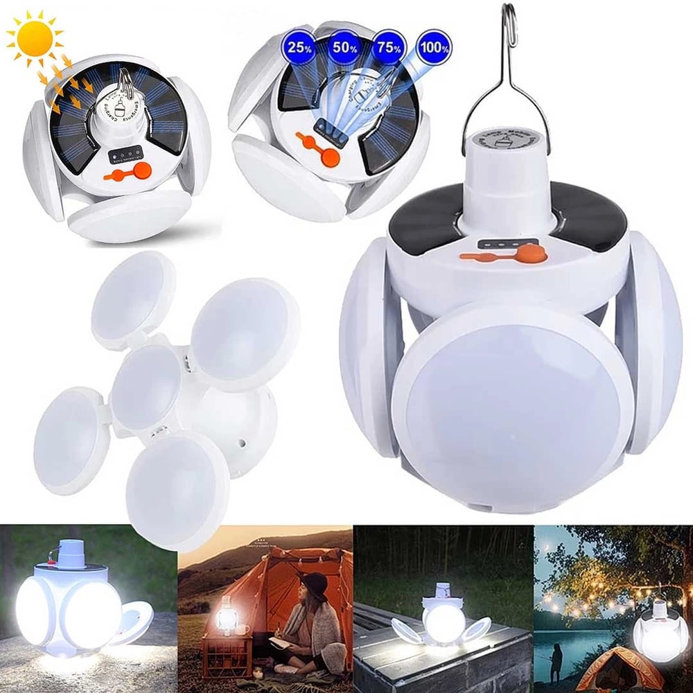 2-in-1 Foldable Solar Camping Light – Brighten Every Adventure, Rain or Shine - 50% OFF