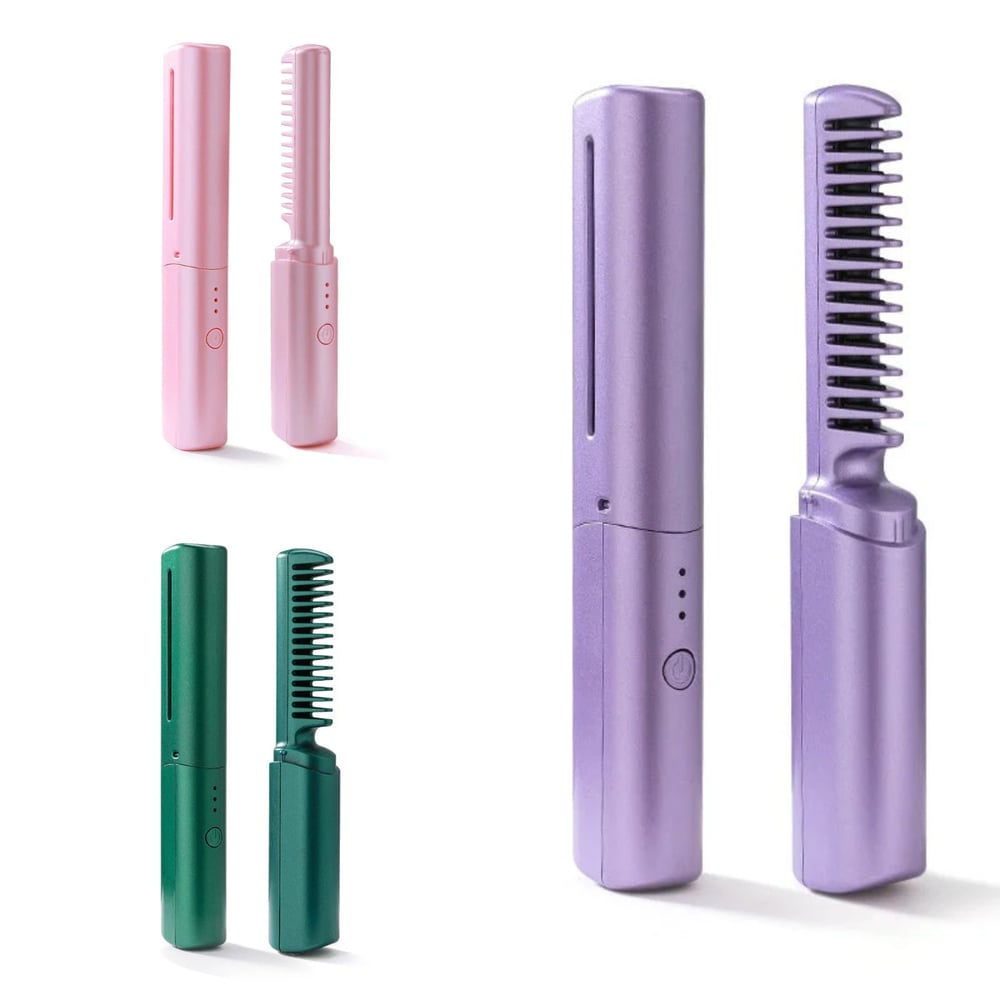 GlamGlide Rechargeable Hair Straightening Comb – Style Anytime, Anywhere - 60% OFF
