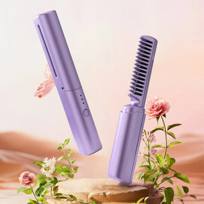 GlamGlide Rechargeable Hair Straightening Comb – Style Anytime, Anywhere - 60% OFF