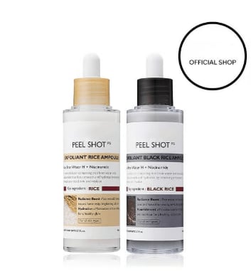 Peel Shot Glow Rice Ampoule Duo - Brightening, Exfoliating & Moisturizing Serum Set - 50% OFF