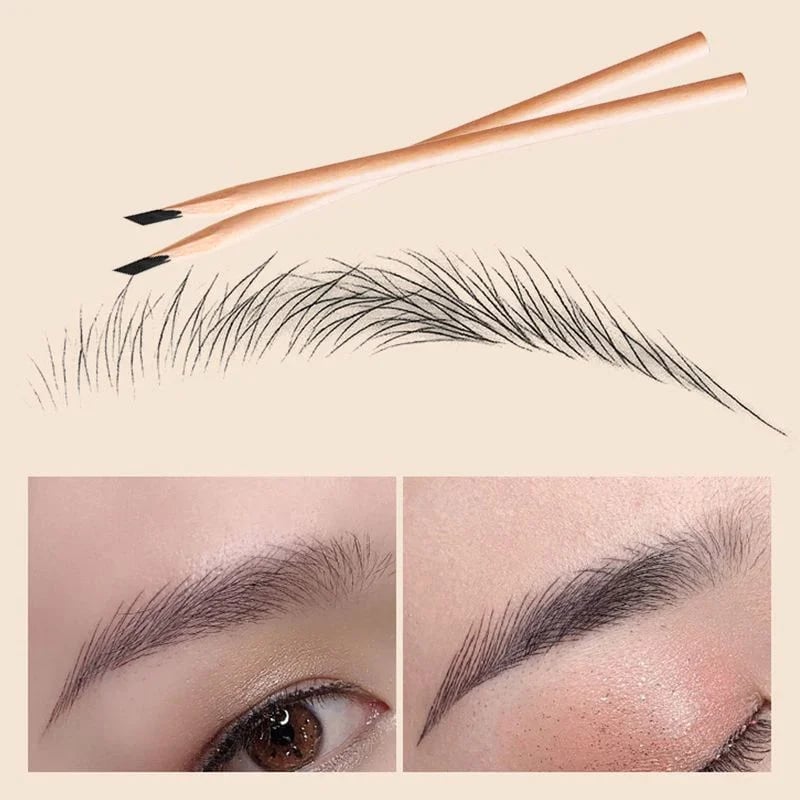 Wooden Eyebrow Pencil – Natural Finish Easy Application - 1+1 FREE