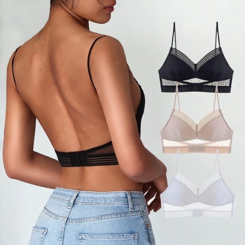 Low Back Wireless Lifting Lace Bra – Effortless Lift, Invisible Confidence - 1+1 Free