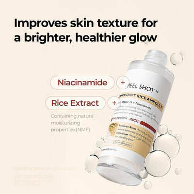 Peel Shot Glow Rice Ampoule Duo - Brightening, Exfoliating & Moisturizing Serum Set - 50% OFF