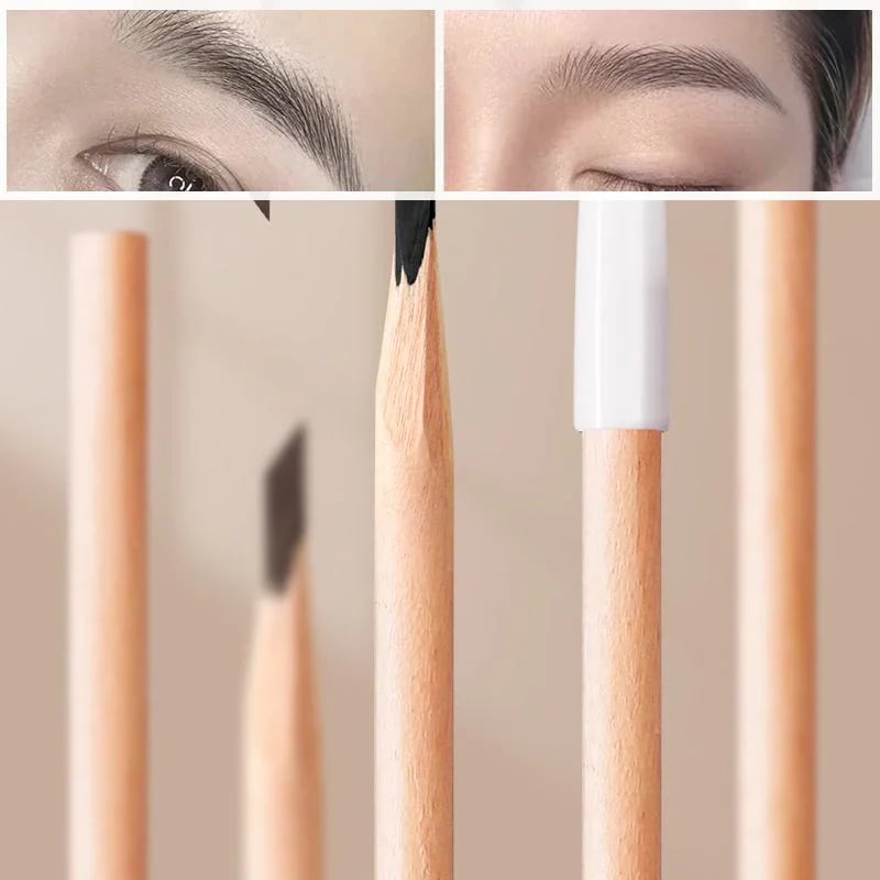 Wooden Eyebrow Pencil – Natural Finish Easy Application - 1+1 FREE