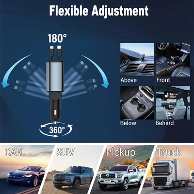 The ChargeReel 4-in-1 - A Clutter-Free Car, Always Charged + 50% OFF