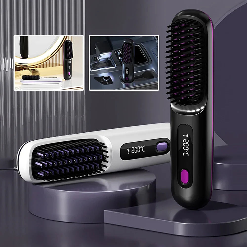 Cordless Hair Straightening Brush – Perfect Hair Anytime, Anywhere! - 60% OFF