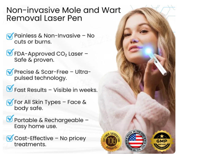 SkinRenew Pro Laser Pen - Non-Invasive Mole & Wart Removal Tool – 50% OFF