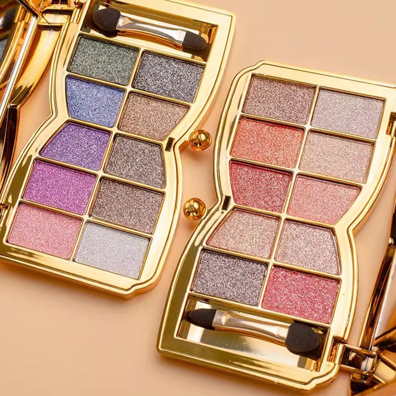 1 + 1 FREE -  GlamWhirl 10-Color Glitter Eyeshadow Palette – Dazzle Every Look, Every Time
