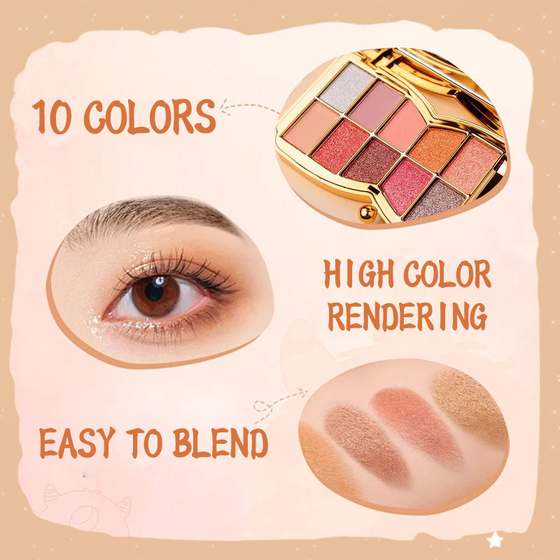 1 + 1 FREE -  GlamWhirl 10-Color Glitter Eyeshadow Palette – Dazzle Every Look, Every Time