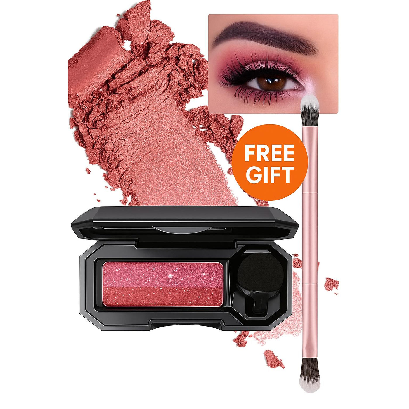 1+1 FREE- GradientGlow Eyeshadow – Effortlessly create a luminous, gradient eye look +FREE BRUSH